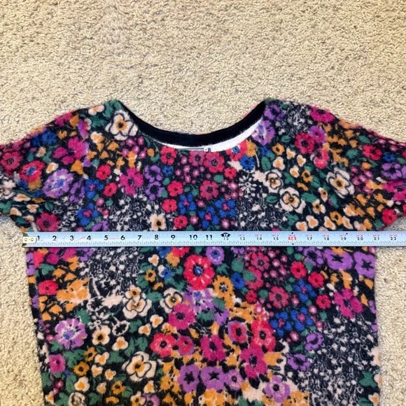 Anthropologie Floral Eyelash Multicolor Bouquet Flowers Romantic Fuzzy Sweater S - Picture 7 of 7